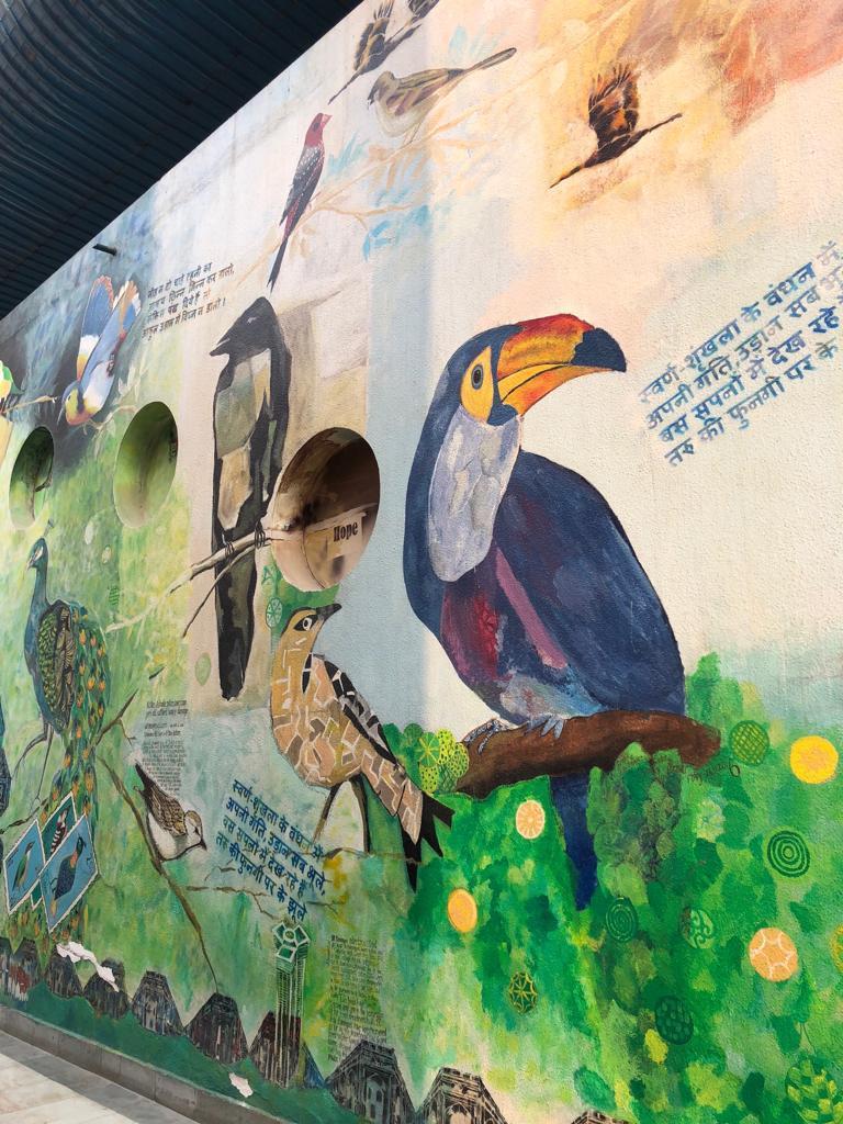 Mural Art on School Wall, panel 3