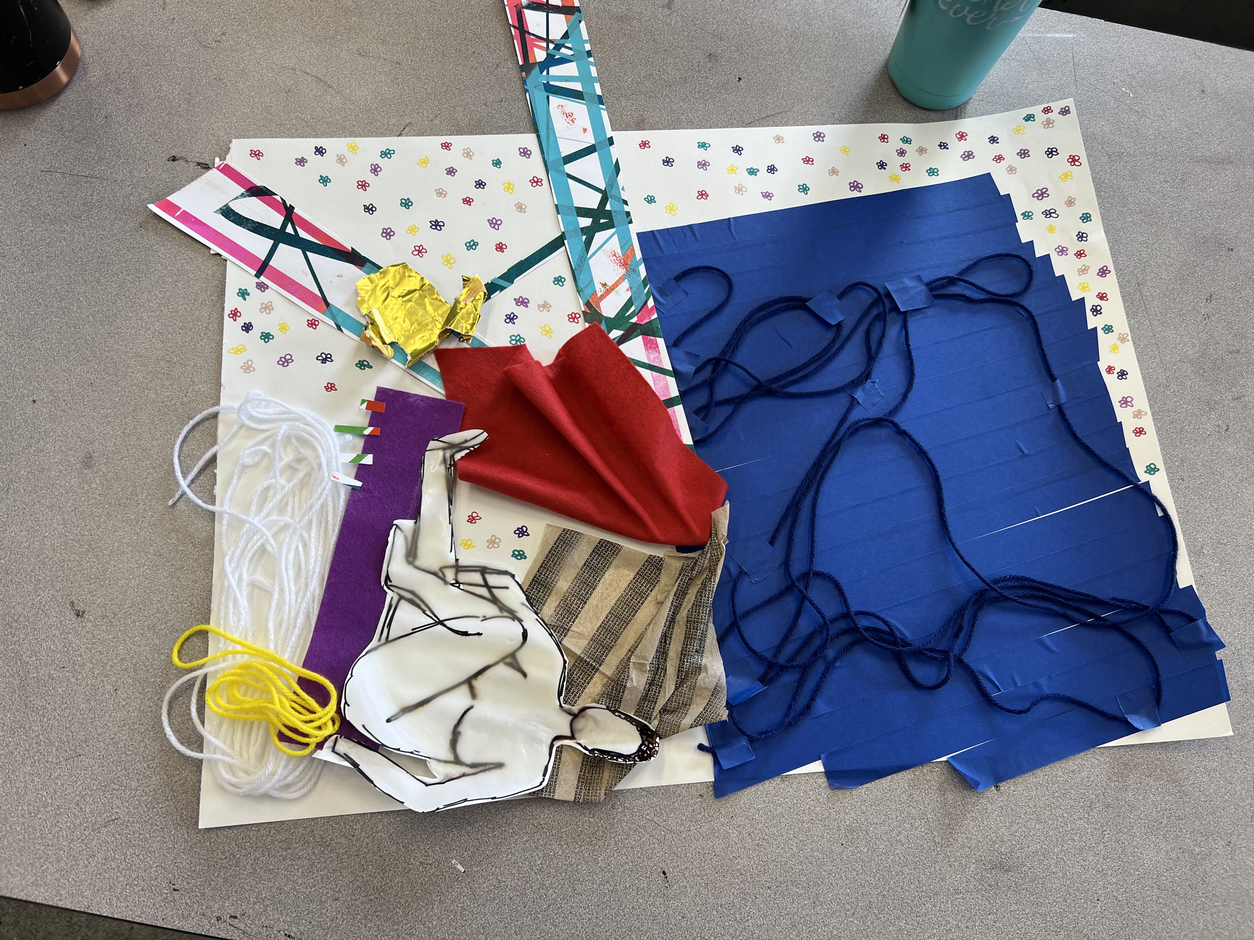 Figure Collages - Collage with hand painted papers